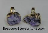 NGR131 18*25mm - 20*25mm freeform plated druzy quartz rings