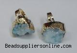 NGR132 18*25mm - 20*25mm freeform plated druzy quartz rings