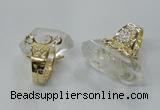 NGR139 18*30mm - 15*40mm faceted nuggets white crystal rings