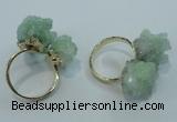 NGR14 15*20mm - 20*25mm nuggets plated druzy quartz rings