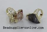 NGR145 18*25mm - 22*30mm faceted nuggets mixed quartz rings