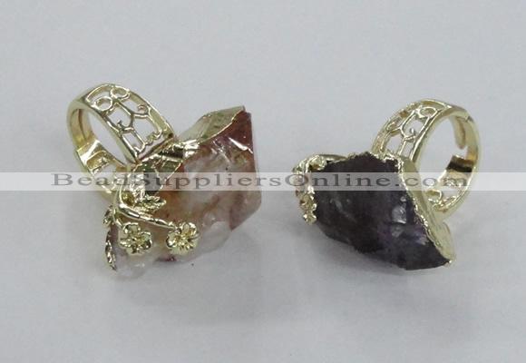 NGR145 18*25mm - 22*30mm faceted nuggets mixed quartz rings