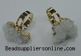 NGR17 18*25mm - 25*30mm nuggets plated druzy quartz rings