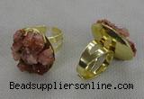 NGR178 25*30mm druzy agate gemstone rings wholesale