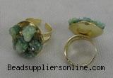 NGR180 25*30mm druzy agate gemstone rings wholesale