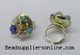 NGR183 25*30mm druzy agate gemstone rings wholesale