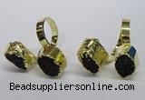 NGR192 10*14mm - 15*20mm oval druzy agate gemstone rings