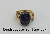 NGR2012 10*15mm faceted oval lapis lazuli gemstone rings