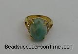 NGR2028 10*15mm faceted oval amazonite gemstone rings