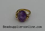 NGR2062 10*15mm faceted oval amethyst gemstone rings wholesale