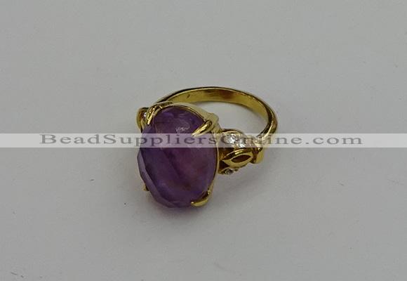 NGR2082 10*15mm faceted oval amethyst gemstone rings wholesale