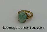 NGR2088 10*15mm faceted oval amazonite gemstone rings