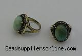 NGR2108 10*15mm faceted oval amazonite gemstone rings wholesale