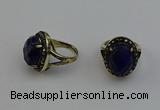 NGR2112 10*15mm faceted oval lapis lazuli gemstone rings wholesale