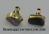 NGR2125 20*25mm - 25*30mm freeform plated druzy agate rings