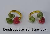 NGR214 5*8mm - 6*10mm freeform druzy agate & peridot rings wholesale