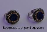 NGR2142 20mm - 22mm coin plated druzy agate gemstone rings