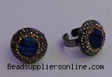 NGR2159 20mm - 22mm coin plated druzy agate gemstone rings