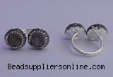 NGR2177 12mm - 14mm coin plated druzy agate rings wholesale