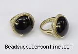 NGR238 20mm flat round agate gemstone rings wholesale