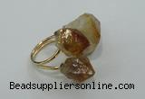 NGR25 13*18mm - 20*25mm faceted nuggets citrine gemstone rings