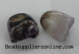 NGR27 25*35mm - 30*40mm freeform druzy amethyst gemstone rings