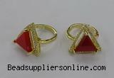 NGR273 14*14mm triangle agate gemstone rings wholesale