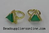 NGR275 14*14mm triangle agate gemstone rings wholesale