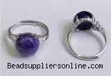 NGR3007 925 sterling silver with 12mm flat  round charoite rings