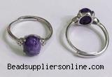 NGR3016 925 sterling silver with 8*10mm oval charoite rings