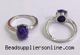 NGR3017 925 sterling silver with 8*10mm oval charoite rings