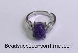 NGR3020 925 sterling silver with 8*10mm oval charoite rings