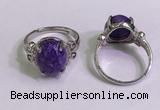 NGR3022 925 sterling silver with 10*12mm oval charoite rings