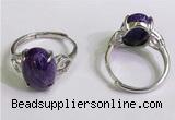 NGR3029 925 sterling silver with 10*14mm oval charoite rings