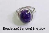 NGR3037 925 sterling silver with 12*14mm oval charoite rings