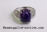 NGR3040 925 sterling silver with 12*14mm oval charoite rings