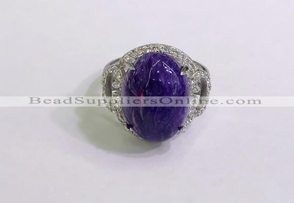 NGR3044 925 sterling silver with 12*16mm oval charoite rings