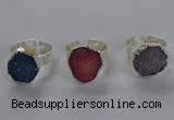 NGR327 16*18mm - 18*20mm freeform druzy agate gemstone rings