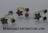 NGR365 8mm coin & 15*16mm star druzy agate rings wholesale