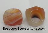 NGR38 20*30*35mm faceted freeform agate gemstone rings