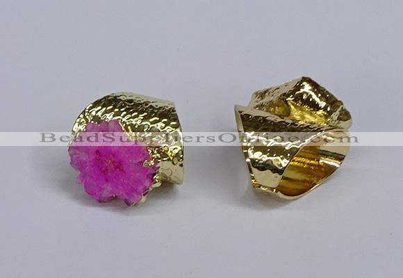 NGR385 18*25mm - 22*28mm freeform druzy agate gemstone rings