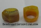 NGR39 20*30*35mm faceted freeform agate gemstone rings