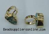 NGR55 18*25mm - 20*30mm freeform plated druzy agate rings