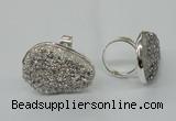 NGR60 25*30mm - 30*40mm freeform plated druzy agate rings