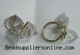 NGR75 13*18mm - 15*20mm faceted nuggets white crystal rings