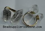 NGR76 15*20mm - 18*25mm faceted nuggets white crystal rings