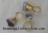 NGR83 20*22mm - 25*25mm nuggets amethyst gemstone rings