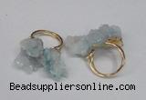 NGR97 15*20mm - 20*25mm nuggets plated druzy quartz rings