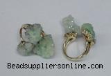 NGR98 15*20mm - 20*25mm nuggets plated druzy quartz rings