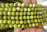 OPBS05 15 inches 6mm round green opal beads wholesale